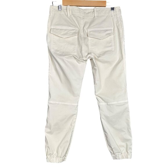 Nili Lotan Cropped Military Jogger Pants Sz 4 FLAW READ Ivory Bone Stretch $345 - Picture 2 of 13